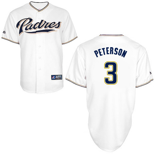 Jace Peterson #3 Youth Baseball Jersey-San Diego Padres Authentic Home White Cool Base MLB Jersey